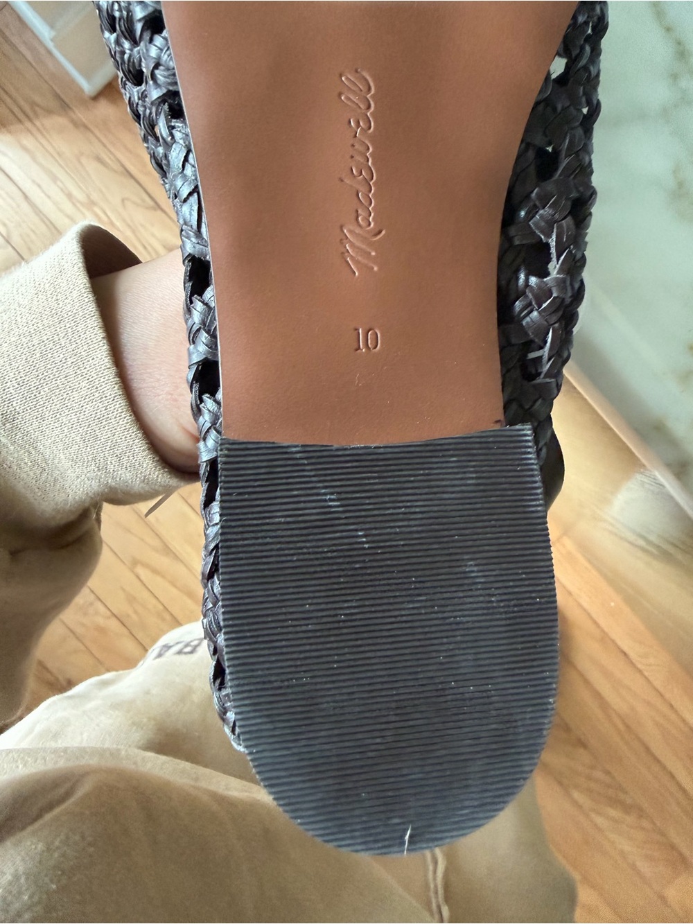Madewell Brown Braided Pointed-Toe Flats - Picture 4 of 9